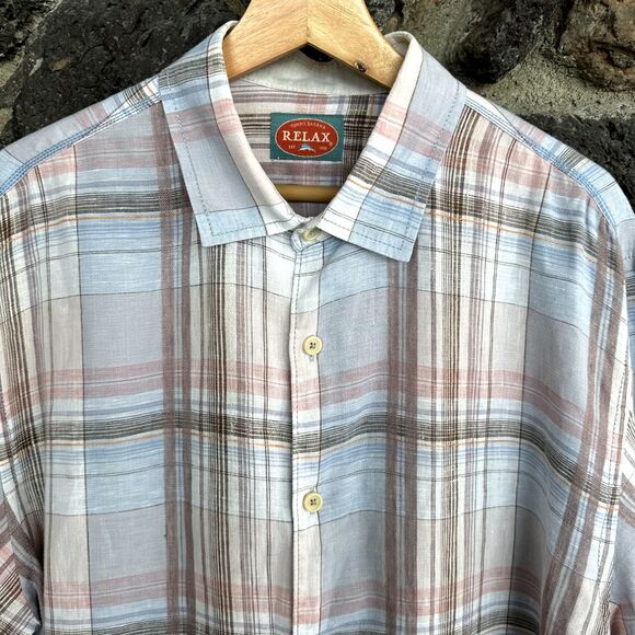 Tommy Bahama Mens Relax Linen Short Sleeve Shirt Large - Picture 6 of 12
